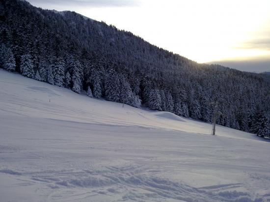 coucher de soleil d'hiver sur la station