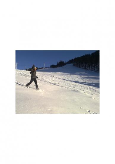raquette à neige sur les pistes du mourtis